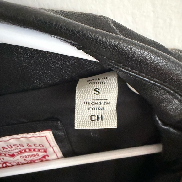 Levi's Women's Faux Black Leather Moto Jacket, Size Small - Picture 8 of 9